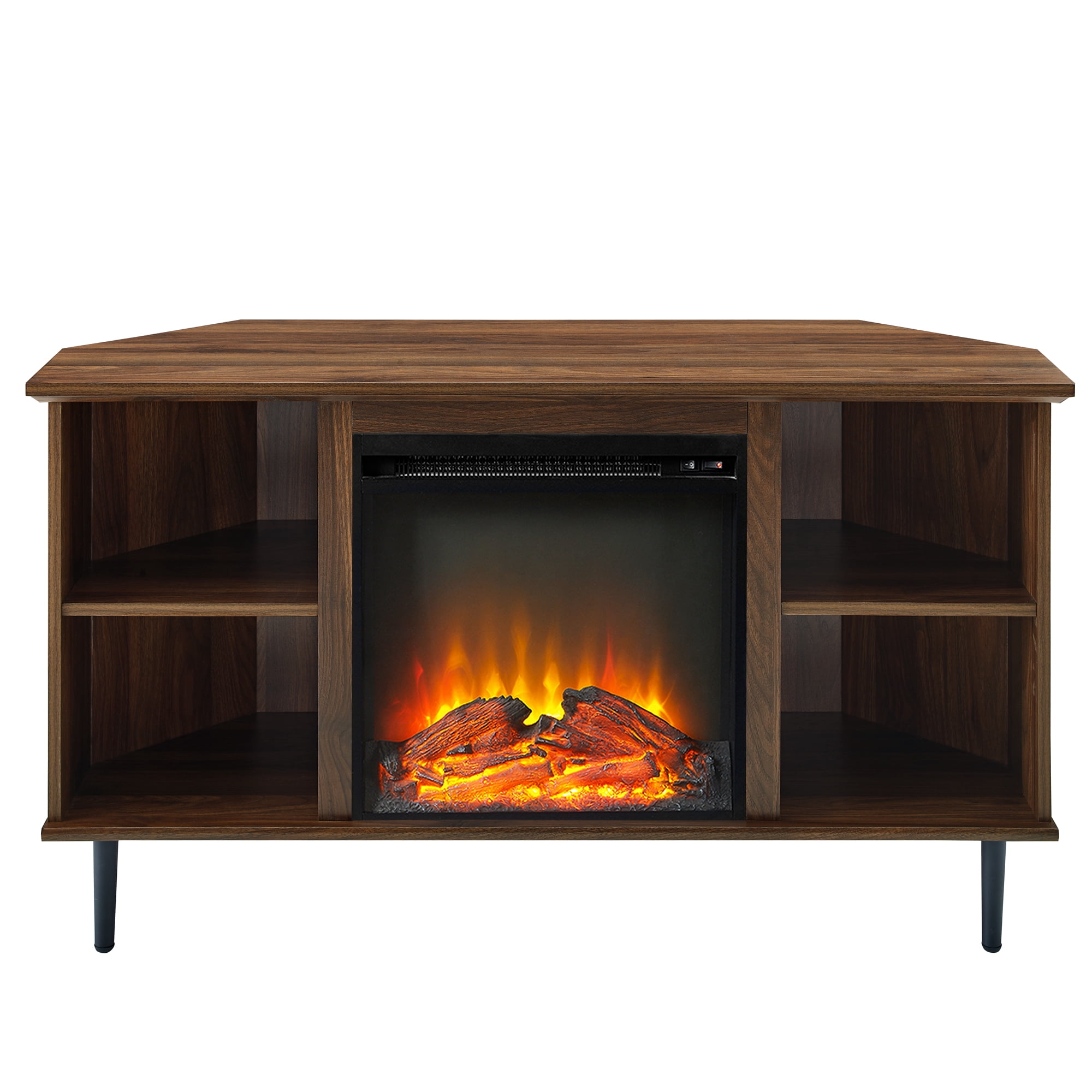 Manor Park Corner Fireplace TV Stand for TVs up to 55", Dark Walnut