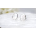 thumbnail image 2 of Classy Oval White Mother of Pearl .925 Sterling Silver Post Earrings, 2 of 7