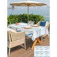 thumbnail image 5 of Outdoor Tablecloth with Umbrella Hole for Patio/Picnic/Party/Camping, Blue Stripes Waterproof Table Cloth Rectangle Table Cover Washable, Modern Gradient Abstract Ocean Waves Lines (60"x 102"), 5 of 8