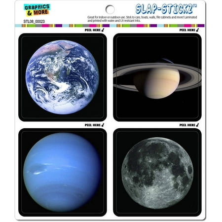 Planets in Space Earth Moon Saturn Neptune Automotive Car Window Locker Bumper (Best Way To Remove Stickers From Car)