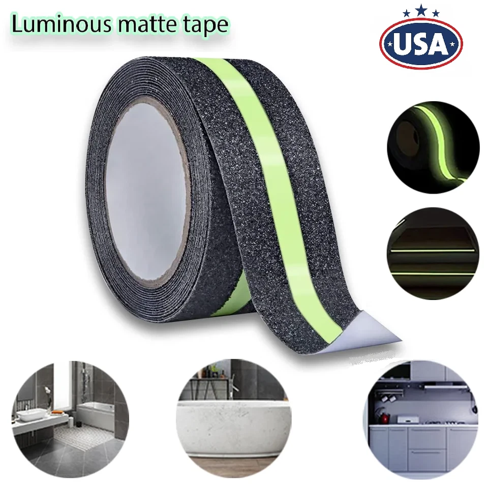 CRESTIN- Anti Slip Grip Tape Safety Strips Non Slip Tape For Stairs Steps Luminous 9.8Ft
