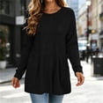 thumbnail image 3 of StSilkitty Loose Casual Sweater for Womens Solid Color Long Sleeve Crewneck Tunic Tops Lightweight Comfy Sweaters, 3 of 6