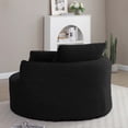 thumbnail image 3 of Miniyam 54" Lounge Chair for Living Room, Round Corduroy Chair, Includes Back Pillows, High Comfort for Reading & Relaxing(Black), 3 of 10