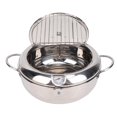 thumbnail image 1 of Steel Frying Pot 3.2L Double Ear 201 Stainless Steel Deep Fryer Pot with Oil Drip Drainer Rack  for Tempura, 1 of 7