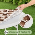 thumbnail image 5 of Brown Footballs on Beige Pattern Round Fitted Tablecloth with Elastic Edge,Dining Table Cover Waterproof,Outdoor Round Tablecloth for Camping,Dining,Indoor and Outdoor, 5 of 7