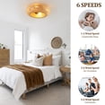 thumbnail image 6 of 19 Inch Rattan Ceiling Fan with Remote Control, Dimmable LED Light, 7 Blades, Ultra Quiet Reversible DC Motor for Bedroom Living Room, 6 of 8