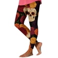 thumbnail image 2 of sdhkgrrt Women Plus Size High Waisted Stretch Halloween Print Leggings Casual Streetwear Activewear Lounge Yoga Fall Winter Gym Workout Trousers, Black XL, 2 of 5