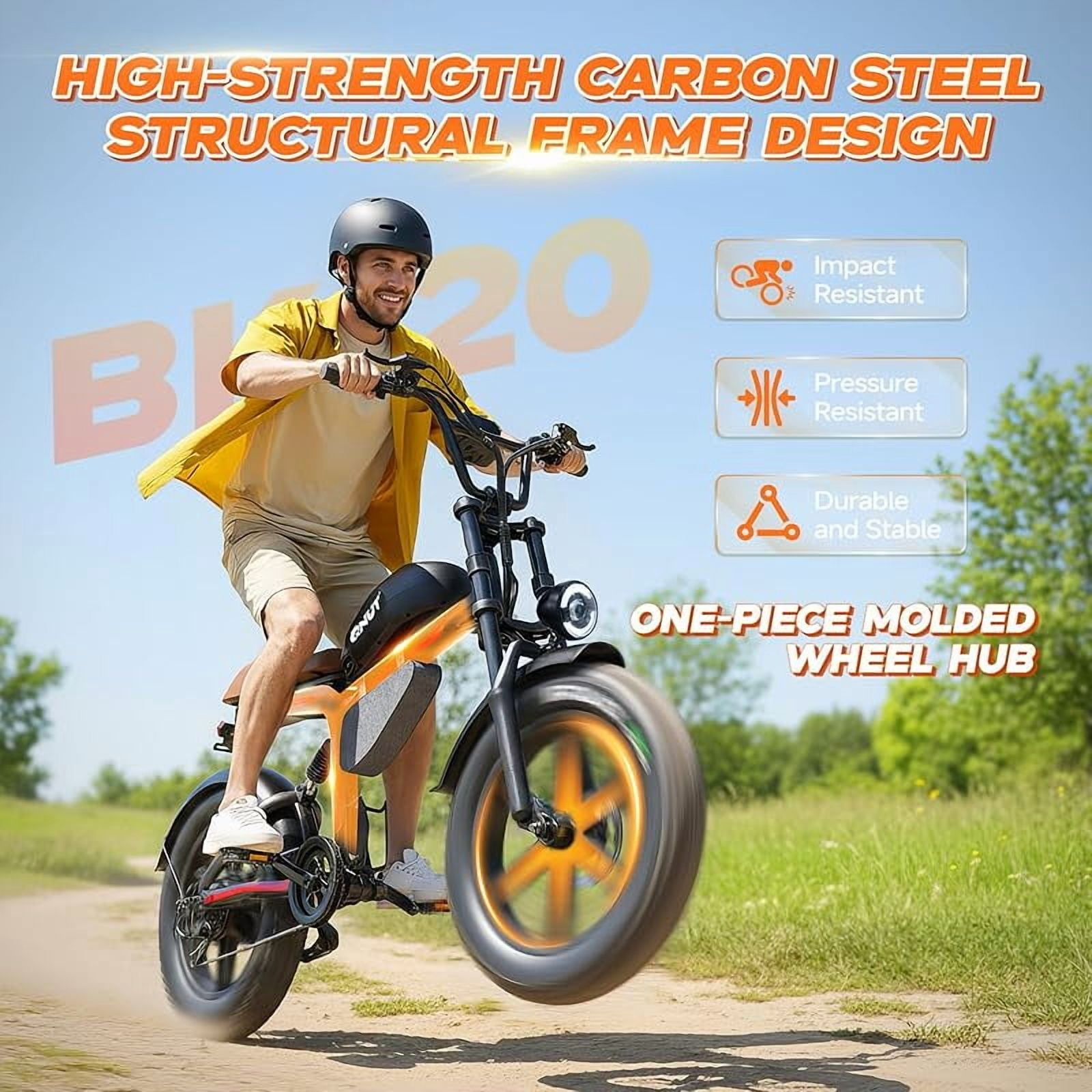 Large Electric Bicycles for Adults - 1500W Peak Motor 28MPH Speed, 48V 18Ah Battery, 60-90 Miles Range, 7-Speed Transmission, 20"x4.0" Retro Motorcycle Design for City & Trail Riding