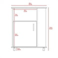 thumbnail image 5 of Dtwnek Single Door Microwave Cabinet with 3 Side Shelve, White, 5 of 5