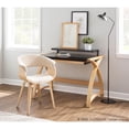 thumbnail image 4 of Lumisource Vintage Mod Mid-Century Modern Dining/Accent Chair in Natural Wood and Cream Fabric, 4 of 13