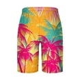 thumbnail image 4 of cllios Mens Hawaiian Beach Shorts, Palm Tree Tropical Drawstring Waist Swimming Shorts Casual Summer Quick Dry Shorts with Pockets, 4 of 4