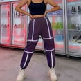 thumbnail image 2 of Women's Casual Baggy Sweatpants Elastic High Waisted Cinch Bottom Comfy Joggers Running Sports Cargo Pants Trousers, 2 of 7