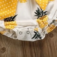 thumbnail image 4 of StylesILove Infant Baby Girls Yellow Pineapple with Bow Off Shoulder Cotton Romper Sunsuit Spring Summer Outfit (3 Months), 4 of 6