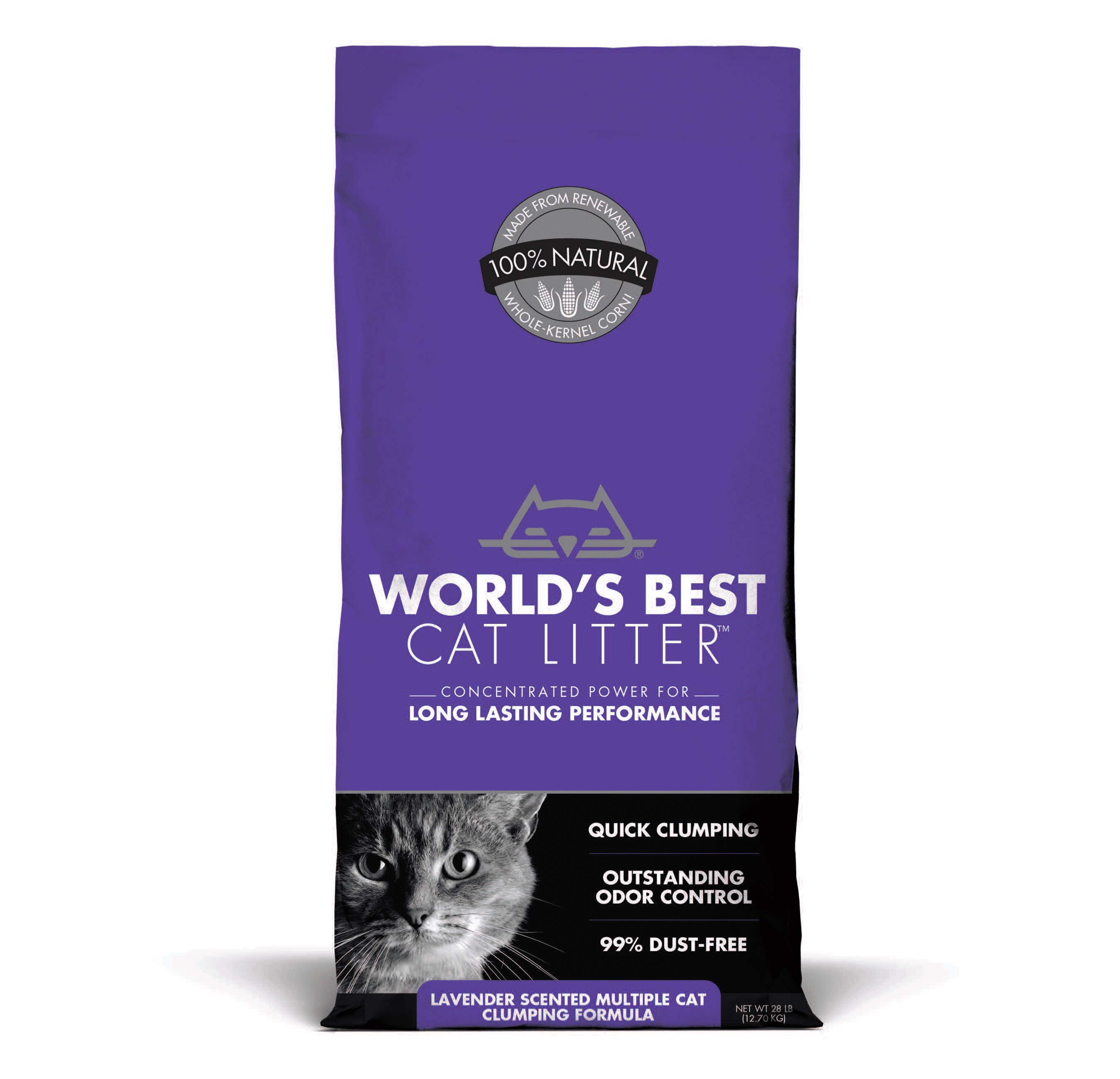 World's Best Cat Litter Multiple Cat Clumping, Lavender Scented, 28lb
