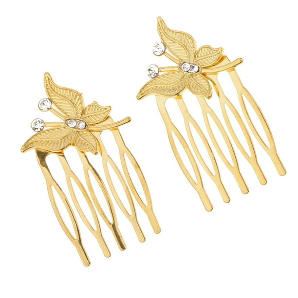 de cabellero Nupcial Flor de Mariposa Ornamento Simple Nupcial Diamante de Imitación Oro