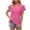 B_ Hot Pink T-Shirts for Women, variant on Olyvenn Crew Neck Ruched Tops for Women Summer Lightweight Breathable Short Sleeve Blouse Solid Color Slim Fit Y2k Clothes Black 12