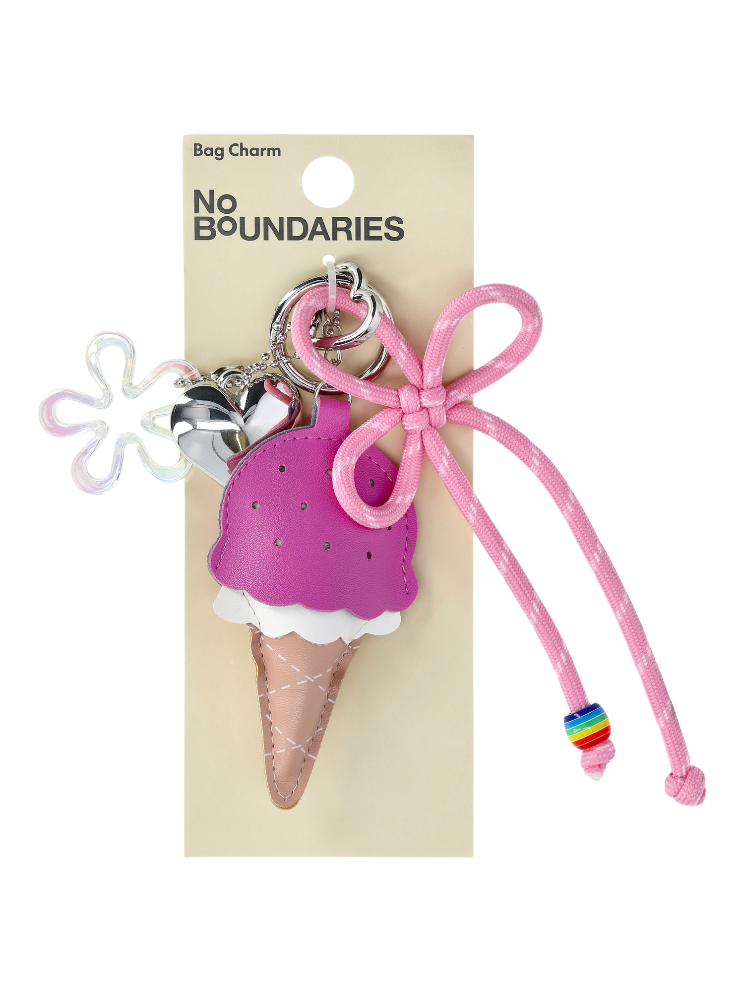 No Boundaries Women's Ice Cream Bag Charm, Pink