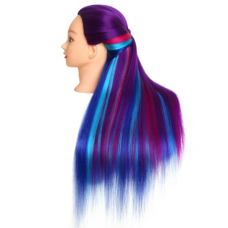 High-temperature Synthetic Fiber Synthetic Multicolor Gradient Hair Training Models Long Hair 6 Types