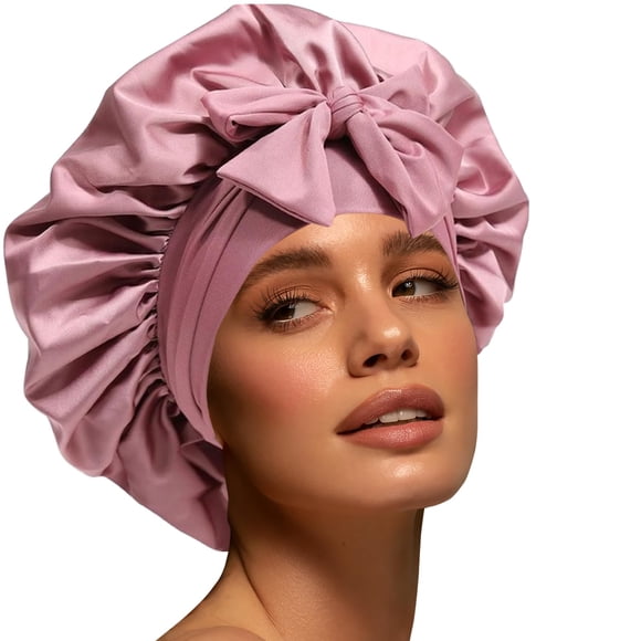 Gorro de satén grande para dormir Confvrter con elástico