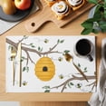 thumbnail image 2 of Bees Branches Placemats Set of 4, Farmhouse Spring Botanical Watercolor Placemats for Dining Table, Place Mats for Kitchen Tabletop, Waterproof Wipeable Dining Table Mats Set, 2 of 9