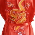 thumbnail image 4 of Men Satin Chinese Dragon Kimono Silk Bathrobe Pajamas Sleepwear Gown Bath Robe, 4 of 11