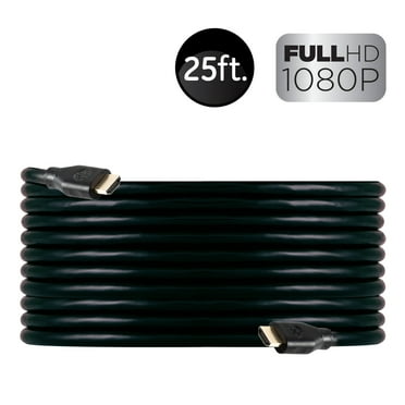 GE 25ft 4K HDMI 2.0 Cable with Ethernet, Gold-Plated Connectors, Black, 48723, New
