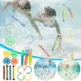 thumbnail image 2 of 15Pc Underwater Swimming Pool Diving Toy Set With Sinking Rings Sticks And Seaweed Torpedo Robbers Summer Bath Time Fun Parent Child Interactive Game For Kids, 2 of 9