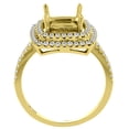 thumbnail image 2 of 14K Yellow Gold Natural Citrine Ring Cushion Cut 7x7 mm Double Halo Diamond Accents, size 10, 2 of 3