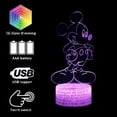 thumbnail image 3 of Lámpara de ilusión 3D de Mickey Mouse - Luz nocturna para niños con control remoto táctil - 16 colores cambiantes - Decoración de guardería - Regalo de cumpleaños ideal [Clase de eficiencia energética A+++] oso de fresa Electrónica, 3 of 4