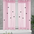 thumbnail image 7 of SLYNSHome Pink Sheer Voile Curtains,Decorative Butterflies Window Curtains Rod Pocket Curtain for Home Kitchen,Living Room and Bedroom 1 Panels, 7 of 7