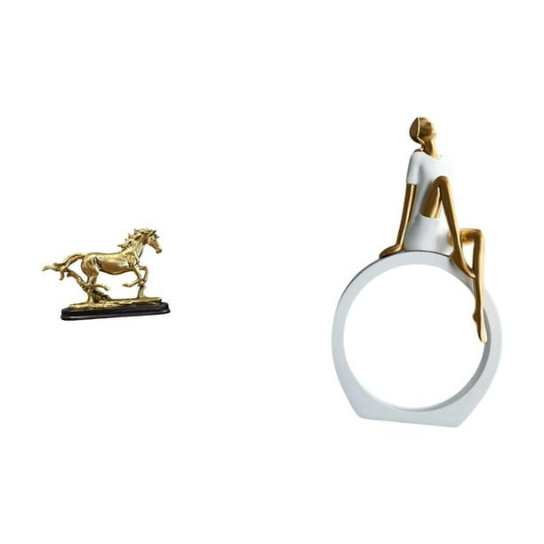 Figura de caballo,Figura coleccionable de caballo en miniatura,Estatua de niña,Estatuas de niñas y mujeres,figuras decorativas elegantes,Escultura de arte abstracto,decoración creativa para
