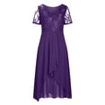 thumbnail image 6 of EliteGoogv Womens Swing Dresses Square Neck Short Sleeve A Line Dresses For Women Relaxed Loose Fit Summer Dresses Beach Vacation Wedding Guest Dresses Dark Purple, 6 of 6