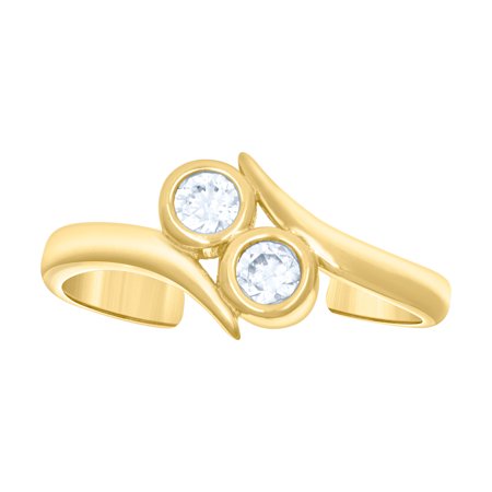 10k Yellow Gold Womens Cubic Zirconia Fashion toe ring 7.5x1.9mm Wide toe ring for Women