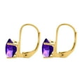 thumbnail image 3 of MauliJewels Earrings for Women 3.5 Carat 9x7MM Oval Amethyst Leverback Earrings Carat 14K Yellow Gold 4-prong, 3 of 5