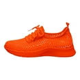 thumbnail image 3 of Sneakers for Women Lightweight Mesh Lace up Outdoor Running Shoes Casual Slip on Soft Sole Walking Shoes Breathable Athletic Shoes Orange Size 9, 3 of 9