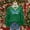 Green#42, variant on Women's Merry Christmas Sweatshirts Oversized Crewneck Christmas Pleated Ruffle Trim Pullover Hoodless Sweatshirts Tops Womens Casual Xmas Graphic Round Neck Loose Lantern Sleeve Sweatshirts