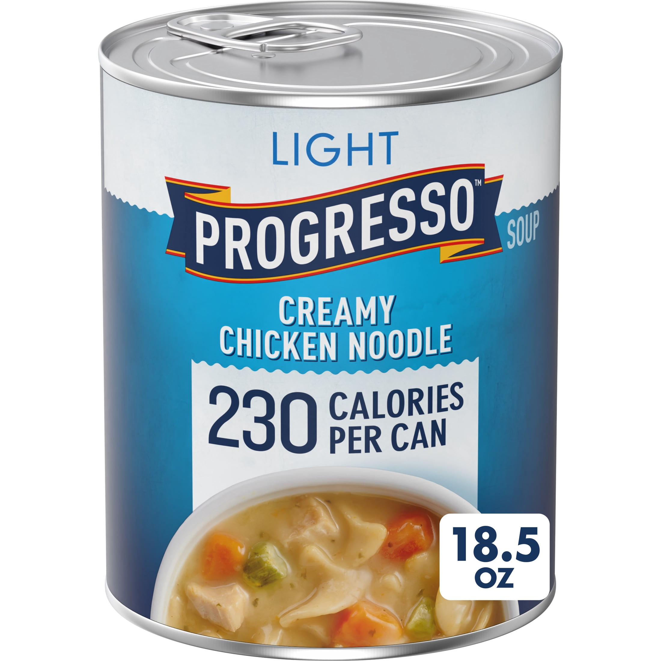 (12 pack) Progresso Light, Creamy Chicken Noodle Canned Soup, 18.5 oz