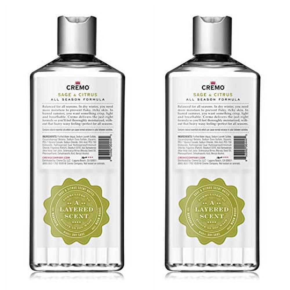 Cremo Rich-Lathering Sage & Citrus Body Wash, A Revitalizing Combination of Bright Mandarin, Dry Herbs and White Cedar, 16 Oz (2-Pack)