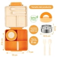 thumbnail image 2 of Lonchera para niños tipo omiebox incluye tarro y cubiertos, bento box c 4 compartimentos modulables de gran capacidad, lunch box con sellado hermético anti-fugas, caja de almuerzo BPA Free, 2 of 9