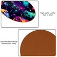 thumbnail image 5 of Game Controller 6PCS Round Microfiber Leather Coasters, 11x11 cm/4.3x4.3 in, Drink Coasters for Dining Table, Waterproof and Cup Coasters, Set of 6 - Black, 5 of 6