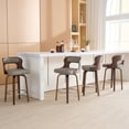 thumbnail image 3 of FANCROU 26 inch Swivel Counter Height Bar Stools Set Of 1, PU Leather Seat With Bentwood Back And Legs, Gray, 3 of 6
