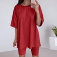 thumbnail image 2 of Short Set Two Piece Set Short Sleeve Tops Shorts Womens Summer Outfits Women Outfits, 2 of 6