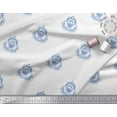 thumbnail image 2 of Soimoi Blue Cotton Cambric Fabric Floral & Leaves Print Fabric by the Yard 56 Inch Wide, 2 of 3