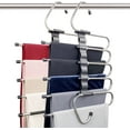 thumbnail image 1 of Perchas para pantalones que ahorran espacio, 2 unidades, para armarios de varias capas, usos multifuncionales, organizador de perchas para pantalones, bufandas y pantalones (paquete de 2), 1 of 7