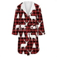 thumbnail image 4 of Women's Fleece Plush Robe Long Warm Plush Bathrobe Loungewear Jacket Printed Comfort Robe, 4 of 5