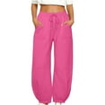 thumbnail image 2 of Homenesgenics Sweatpants for Women Wide Leg Plus Size 3XL Sweatpants Women Baggy Pull on High Waisted Joggers athleisure Warm Trouser Sweat Pants with Pocket Pink L, 2 of 6