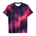 thumbnail image 4 of Toddler Girl Tops 4t Everyday Galaxy Print Short Sleeve T-Shirt Round Neck Tunic Blouse T-Shirts Infant To Big Kid Wine,140（8-9Y）, 4 of 4