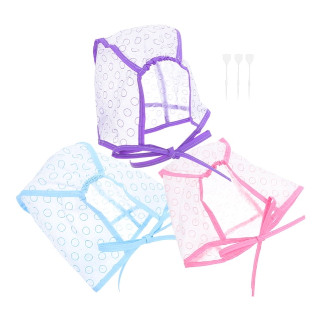 HONITANO 3Sets Hair Coloring Tools Frosting Cap with Fine Crochet Hooks for Professional Salon Use
