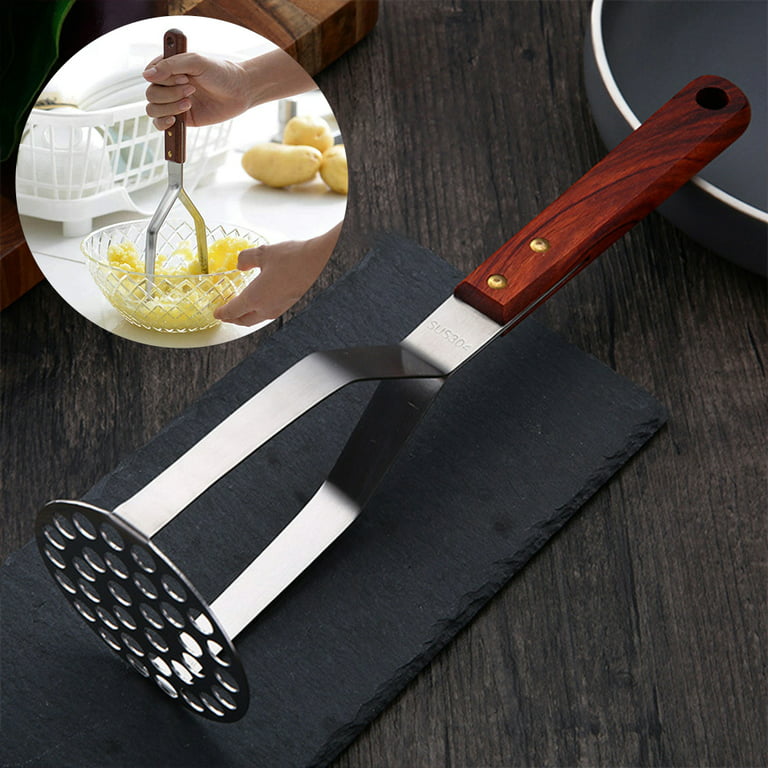 1PC Stainless Steel Potato Masher Cooked Food Smasher With Non-Slip Handle  Fruit Vegetable Smash Tool