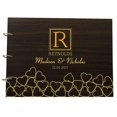 thumbnail image 1 of Wood Engraved Bride & Groom Advice Guestbook Personalised Wedding Photo Album Scrapbook, 1 of 2